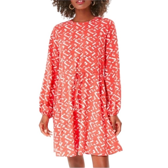 Tuckernuck Pomander Place Colette Dress Red Chain Link Print Size S - Picture 1 of 11